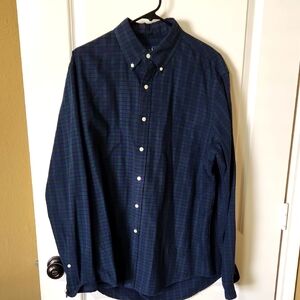 Ralph Laure Men's Blue and Green Plaid Shirt